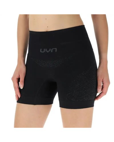 UYN Running Exceleration Pantaloncini Aderenti Donna, Nero/Nero/Grigio