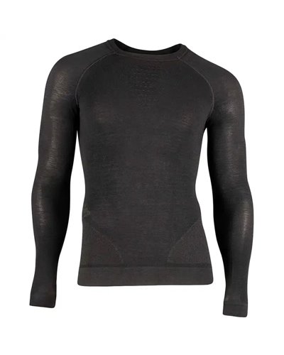 UYN Fusyon Cashmere Maglia Intimo Maniche Lunghe Uomo, Nero/Nero