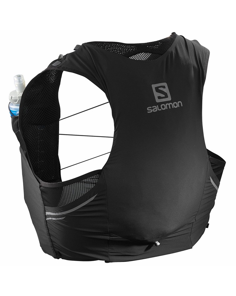 Salomon Sense Pro 5 Set Hydration Running Pack/Vest, Black/Ebony (2 500 ml Soft Flask Included)