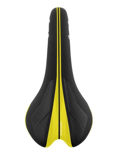 Velo Sella Velo Competition, Linea Senso, Modello 1376. Nero con Inserti Giallo Glossy.