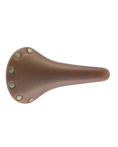 Velo Velo Saddle Model 1221, Vintage With Bronze Rivets, Brown Color
