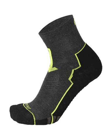 Mico Active Travel Odor Zero X-Static Buen Camino Medium Weight Trekking Socks, Anthracite Melange