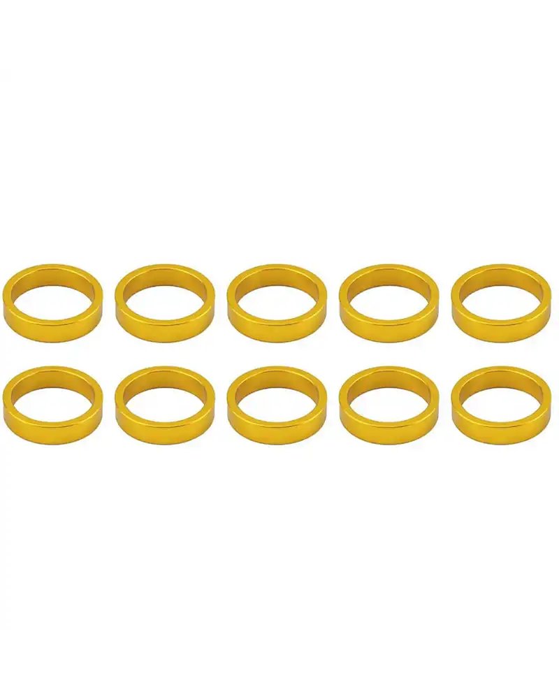 VP Components Alloy Adjuster Spacer 1- 1/8', Height 5mm, Gold Color, Pack Of 10Pcs