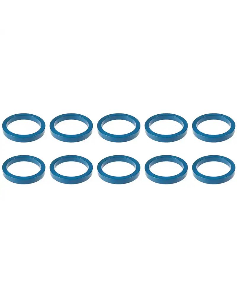 VP Components Alloy Adjuster Spacer 1- 1/8', Height 5mm, Blue, Pack Of 10Pcs