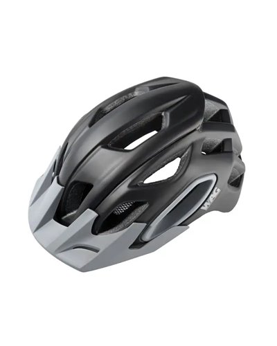Wag MTB Helmet For Adult Oak, In-Mould , Size M. Black/Grey Color. Black Spare Visor Included.