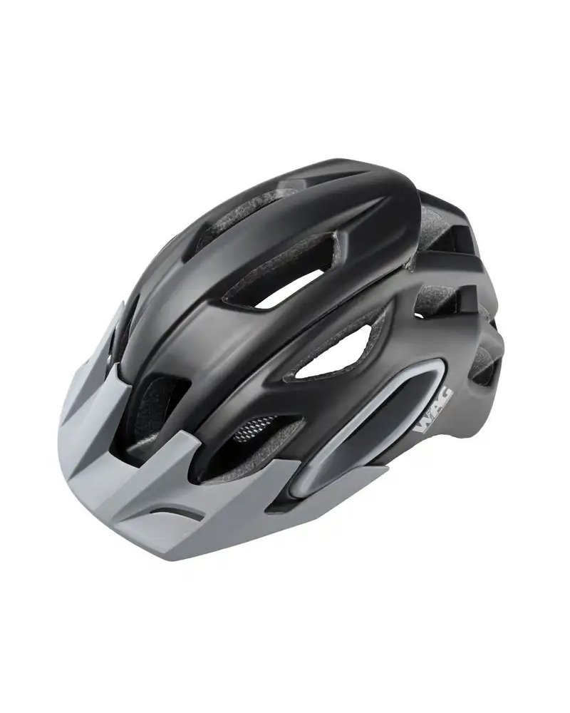 Wag Casco MTB OakIn-Mould Conehead, Taglia M Nero/Grigio Visiera di Ricambio Nera Inclusa