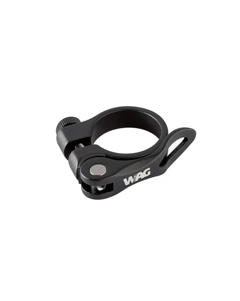 Wag Collarino Sella in Alluminio con Bloccaggio a Sgancio Rapido, Diametro 31, 8mm, Wag Nero