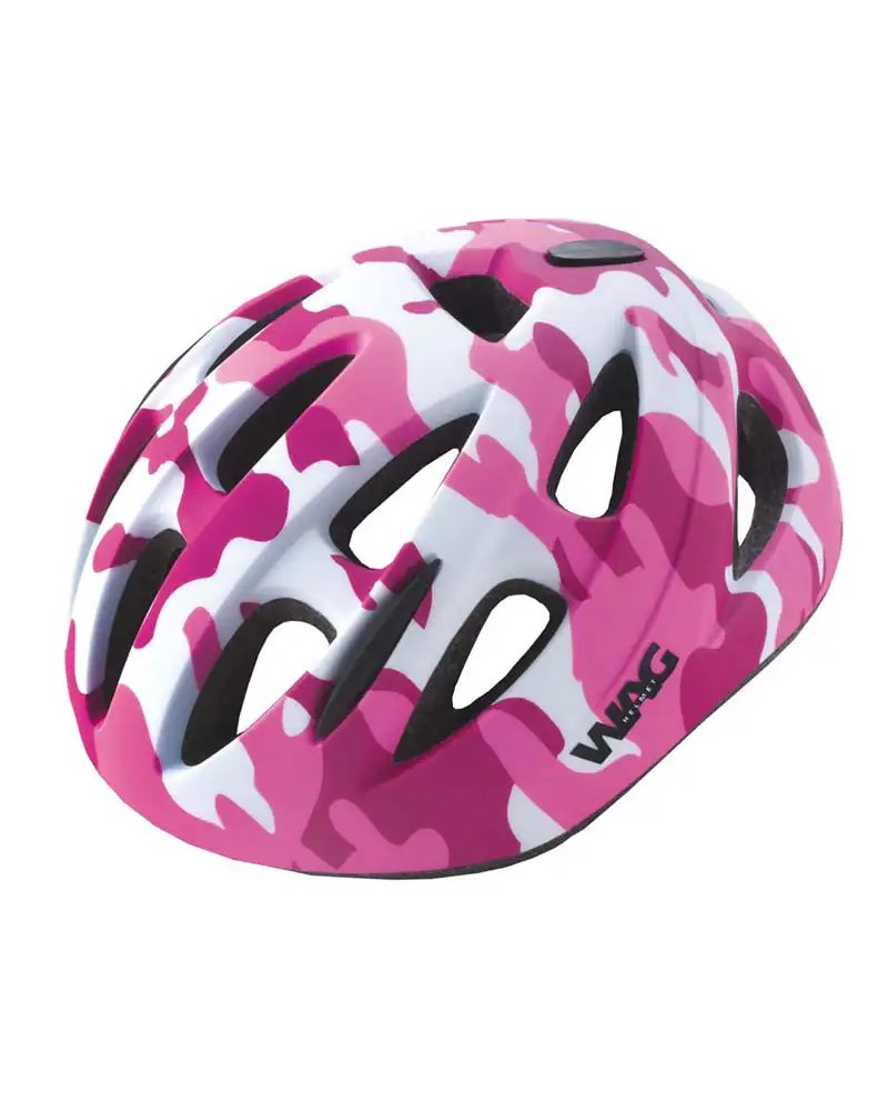 Wag Casco Sky per Bambina, Taglia S Fantasia Mimetica Rosa, Finitura Opaca