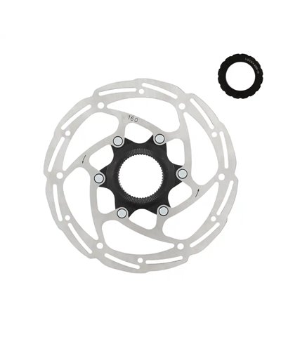 Wag Disco CL6 Center Lock con Ghiera Esterna - 180mm, Nero Argento