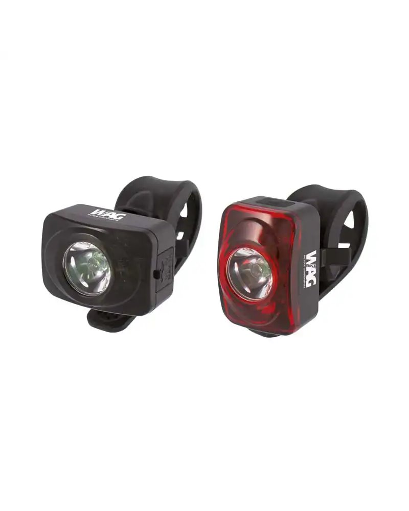 Wag Kit City Front And Rear Lights, Wag, Black, 1 Watt Led
