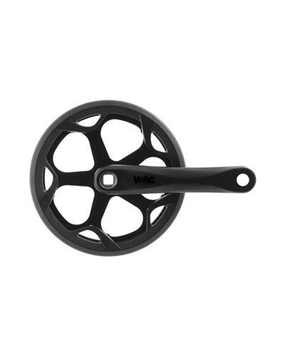 Wag Crankset Solid Chainring Guard Fat Bike - 46T, 165mm, Aluminium, Black