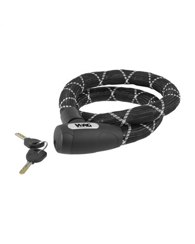 Wag Reinforced Cable Lock Pitone Ø 18 - Black Silver