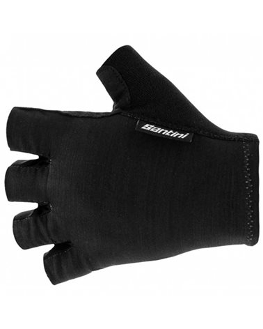 Santini Cubo Short Summer Cycling Gloves, Black