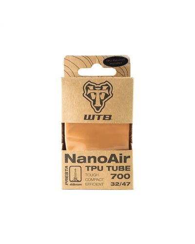 WTB Tube Nanoair TPU - 700X32/47, Presta Valve 48mm, Black Para (Tan)