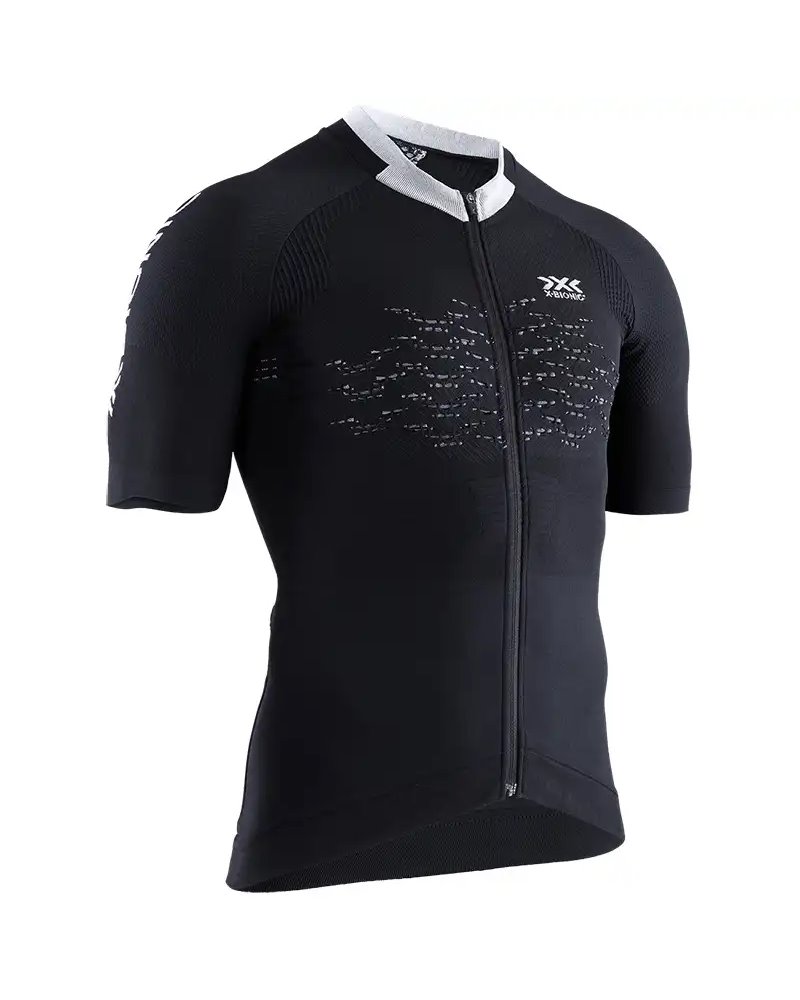 X-Bionic The Trick 4.0 Bike Zip SS Maglia Maniche Corte Uomo Full Zip, Opal Black/Arctic White