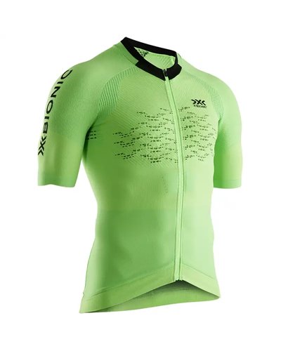 X-Bionic The Trick 4.0 Bike Zip SS Men's Cycling Short Sleeve Tee, Amazonas Green/Opal Black