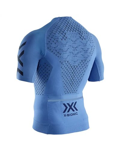 X-Bionic Twyce 4.0 Cycling Zip Men's Short Sleeve Shirt, Twyce Blue/Opal Black