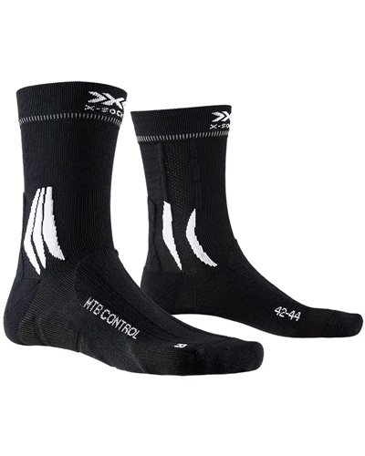 X-Bionic X-Socks 4.0 MTB Control Cycling Socks, Opal Black/Arctic White