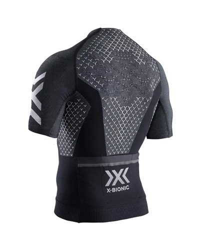 X-Bionic Twyce 4.0 Bike Zip Maglia Maniche Corte Uomo, Opal Black/Arctic White