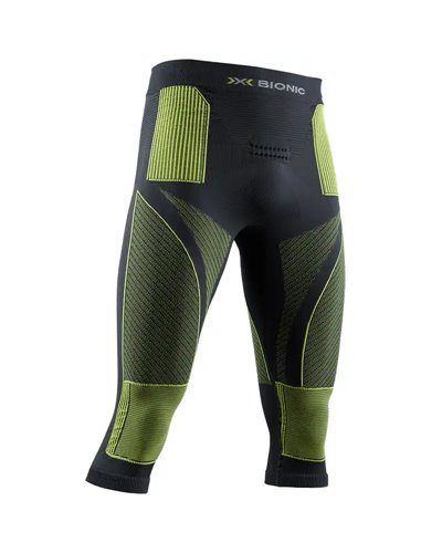 X-Bionic Energy Accumulator 4.0 Calzamaglia 3/4 Baselayer Uomo, Charcoal/Yellow
