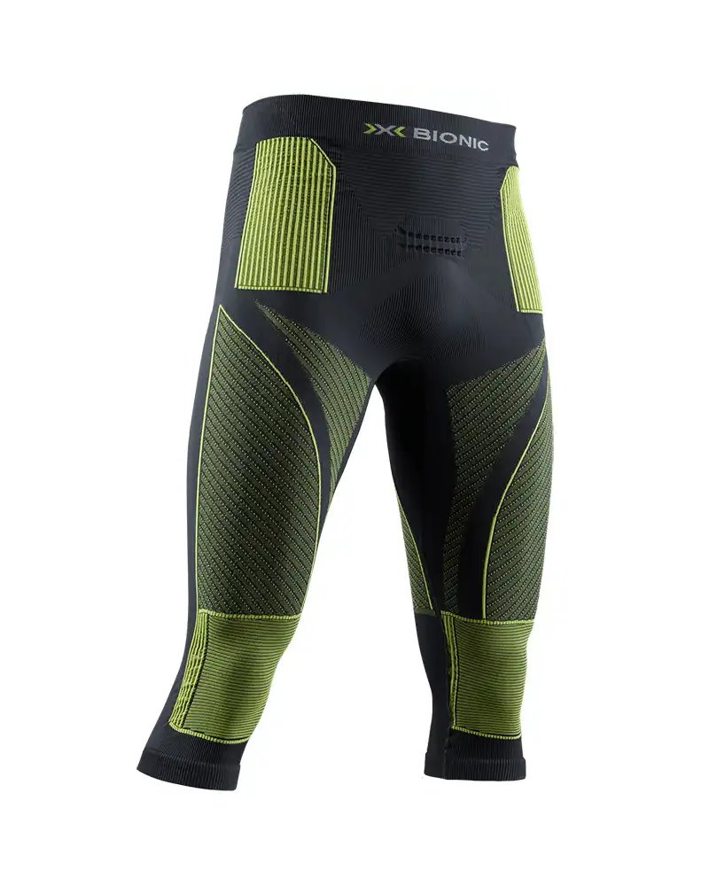 X-Bionic Energy Accumulator 4.0 Men's Baselayer 3/4 Pants, Charcoal/Yellow