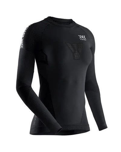 X-Bionic Invent 4.0 Running Speed Round Neck Women's Long Slave Base Layer, Black/Charcoal