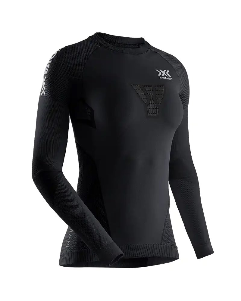 X-Bionic Invent 4.0 Running Speed Maglia Intimo Maniche Lunghe Girocollo Donna, Black/Charcoal