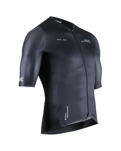 X-Bionic Corefusion Aero Men's Cycling Full Zip Short Sleeve Shirt, Opal Black