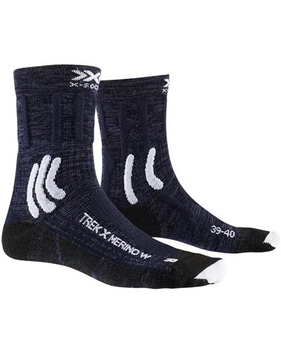 X-Bionic X-Socks 4.0 Trek X Merino Calze Trekking Donna, Midnight Blue/Arctic White