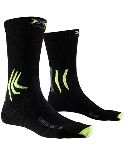 X-Bionic X-Socks Winter Bike 4.0 Cycling Socks, Black/Grey/Phyton Yellow