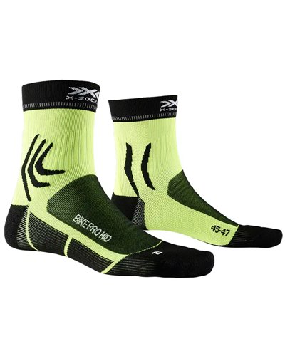X-Bionic X-Socks Bike Pro Mid Socks, Opal Black/Phyton Yellow