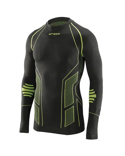 XTech Titanium Round Neck Long Sleeve Base Layer, Black