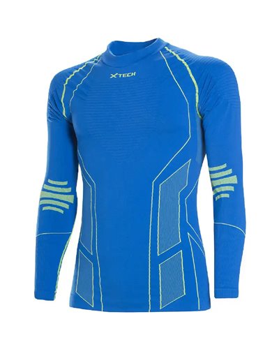 XTech Titanium Round Neck Long Sleeve Base Layer, Blue