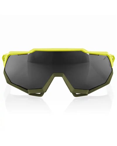 100% SpeedTrap Glasses Soft Tact Banana - Black Mirror Lens + Clear Lens