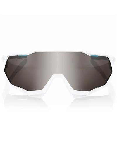 100% SpeedTrap Glasses Team BORA White - HiPER Silver Mirror Lens + Clear Lens