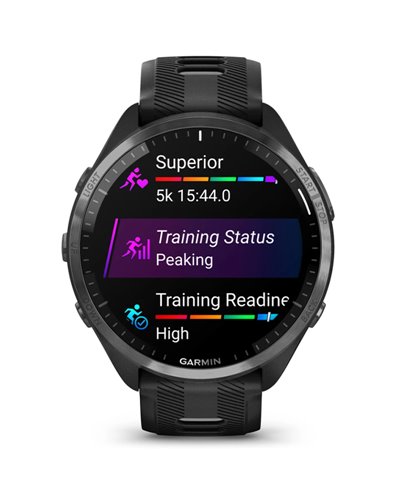 Garmin Forerunner 965 GPS Smartwatch Cardio Integrato, Nero/Grigio Polvere