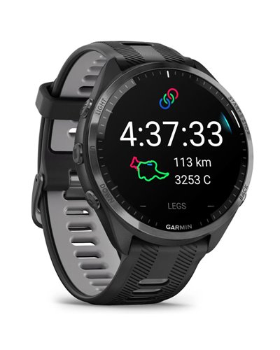 Garmin Forerunner 965 GPS Smartwatch Cardio Integrato, Nero/Grigio Polvere