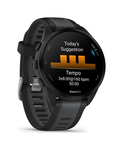 Garmin Forerunner 165 Music GPS Smartwatch Wrist-Based HR, Black/Slate Grey