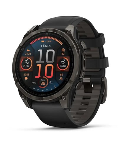 Garmin Fenix 8 Sapphire AMOLED Cassa 47mm Orologio GPS Cardio Integrato, Titanium Carbon Grey DLC/Pebble Grey