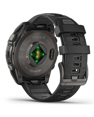 Garmin Fenix 8 Sapphire AMOLED Case 47mm GPS Watch Wrist-Based HR, Titanium Carbon Grey DLC/Pebble Grey