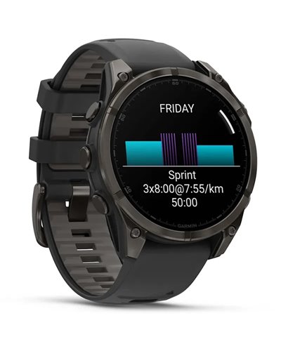 Garmin Fenix 8 Sapphire AMOLED Cassa 47mm Orologio GPS Cardio Integrato, Titanium Carbon Grey DLC/Pebble Grey