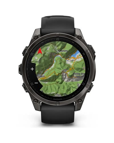 Garmin Fenix 8 Sapphire AMOLED Case 47mm GPS Watch Wrist-Based HR, Titanium Carbon Grey DLC/Pebble Grey