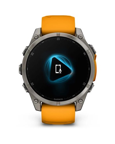 Garmin Fenix 8 Sapphire AMOLED Case 47mm GPS Watch Wrist-Based HR, Titanium/Spark Orange/Grafite