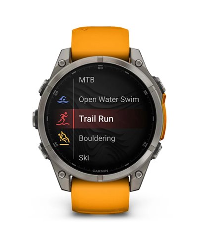Garmin Fenix 8 Sapphire AMOLED Cassa 47mm Orologio GPS Cardio Integrato, Titanium/Spark Orange/Grafite