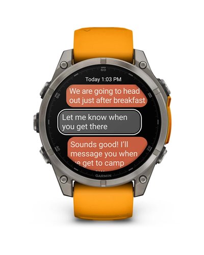 Garmin Fenix 8 Sapphire AMOLED Cassa 47mm Orologio GPS Cardio Integrato, Titanium/Spark Orange/Grafite