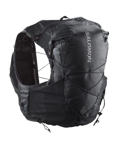 Salomon ADV Skin Cross Season 15 Hydration Compatible Waterproof Running Pack/Vest, Ebony/Alloy
