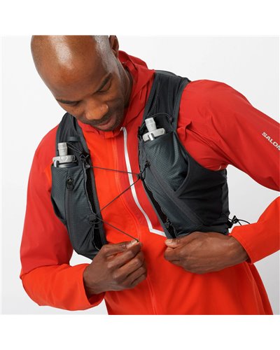 Salomon ADV Skin Cross Season 15 Hydration Compatible Waterproof Running Pack/Vest, Ebony/Alloy