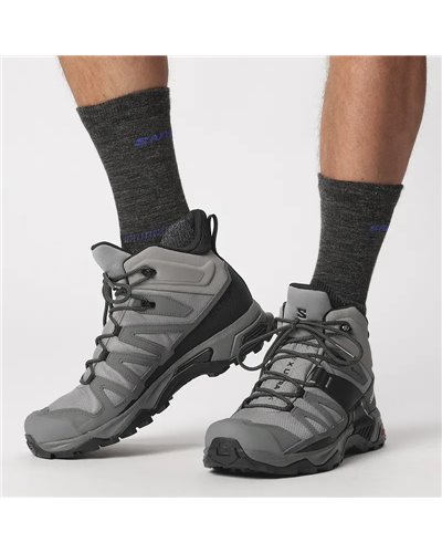 Salomon X Ultra 4 Mid GTX Gore-Tex Men's Trekking Boots, Sharkskin/Quiet Shade/Black