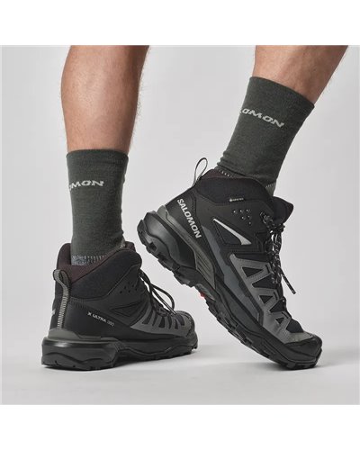 Salomon X Ultra 360 Mid GTX Gore-Tex Men's Trekking Boots, Black/Magnet/Pewter