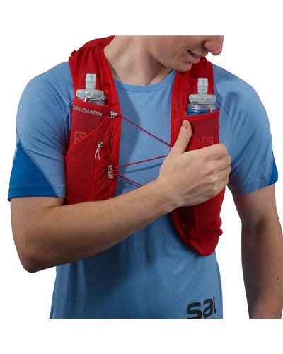 Salomon ADV Skin 12 Set Hydration Running Pack/Vest, Goji Berry (2 500 ml Soft Flask Included)